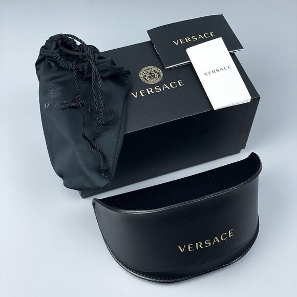 Versace VE4451 54208N Sunglasses Transparent Green Mirrored Wraparound Unisex - Picture 10 of 10